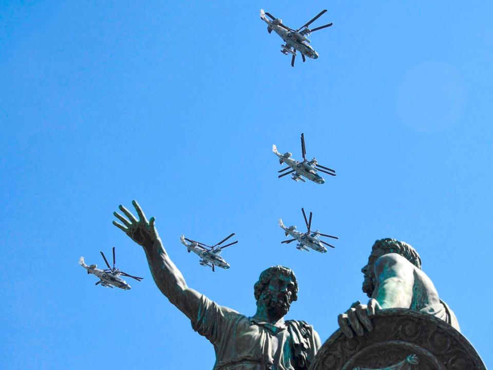 Russian Kamov Ka-52 Alligator over Red Square