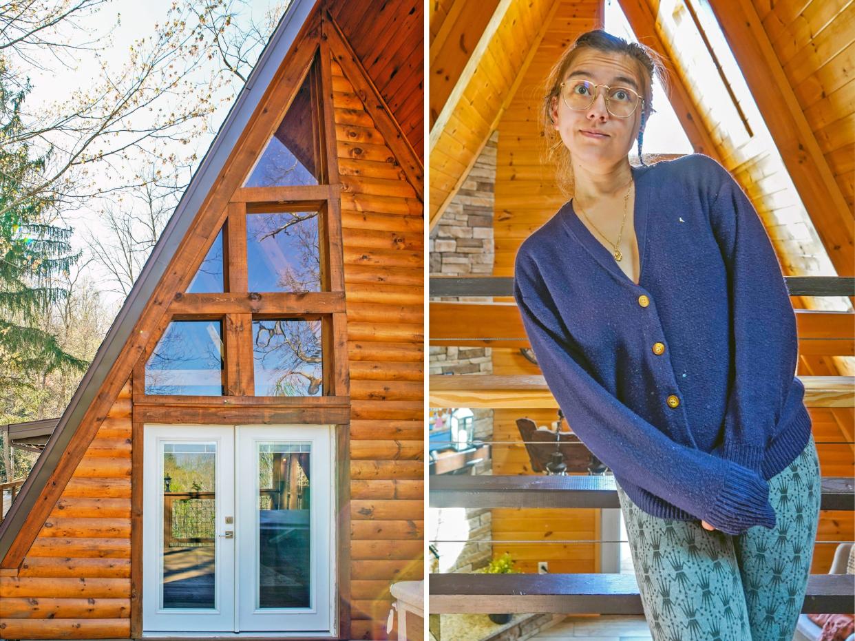 Insider's reporter enjoyed her first stay in an A-Frame cabin during a trip to the Great Smoky Mountains in April 2023.