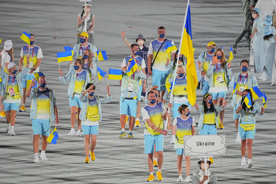 <p>Bike shorts and fanny packs? To the opening ceremony? Groundbreaking! Ukraine's outfits were both comfortable and practical, with a place to store snacks! </p>