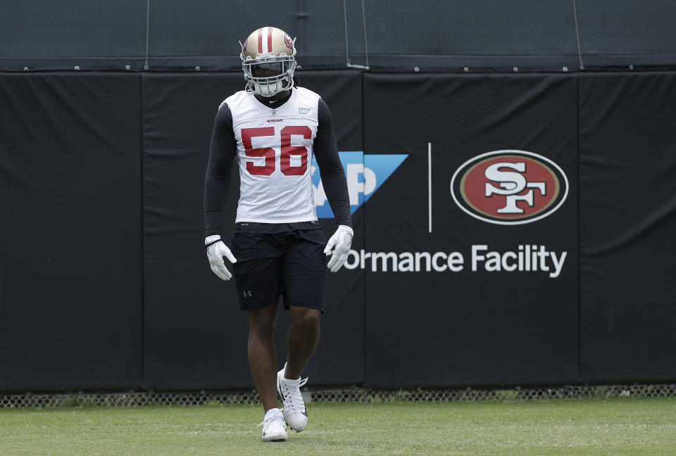 San Francisco 49ers linebacker Reuben Foster was suspended two games by the NFL. (AP)