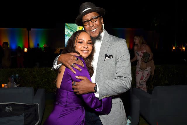 <p>Michael Kovac/Getty Images</p> Jasmine Cephas Jones and Ron Cephas Jones in Hollywood in June 2021