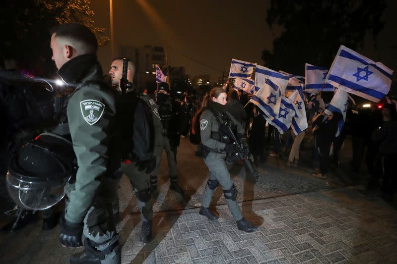 Protest following a stabbing incident in the East Jerusalem neighbourhood of Sheikh Jarrah