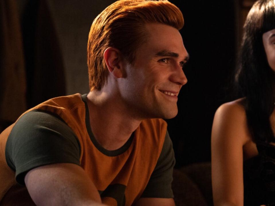 KJ Apa as Archie Andrews and Camila Mendes as Veronica Lodge on the season seven finale of "Riverdale."