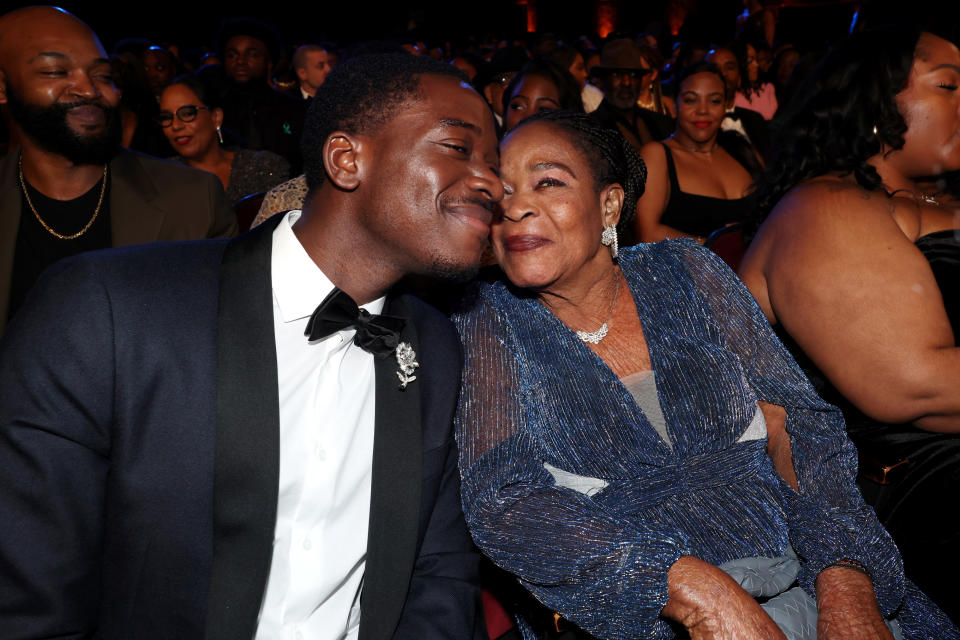 Damson Idris with his mother, Philippa Idris