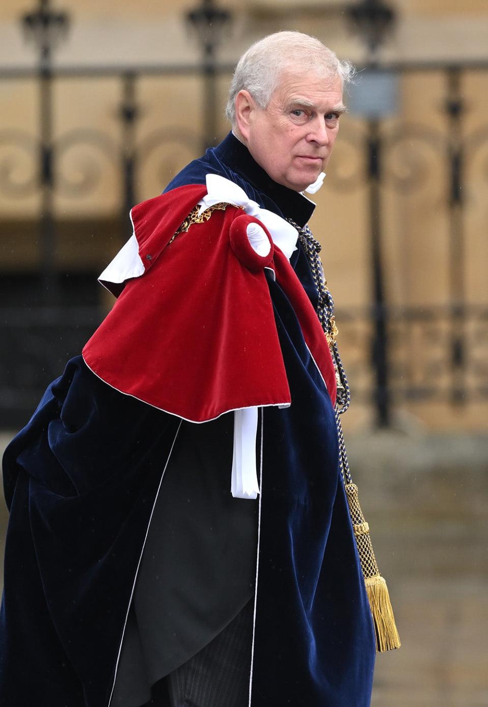 Prince Andrew wearing royal robes