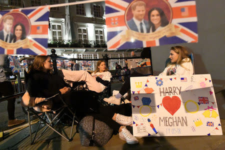Fans of the royal family camp outside Windsor Castle prior to the wedding of Prince Harry and Meghan Markle in Windsor, Britain May 18, 2018. REUTERS/Clodagh Kilcoyne