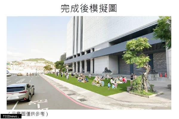 市府將於文化中心前廣場進行一項城市開放空間改造計畫，以鋪設人工草皮，為東岸城市生活注入新活力。（圖：市府提供）