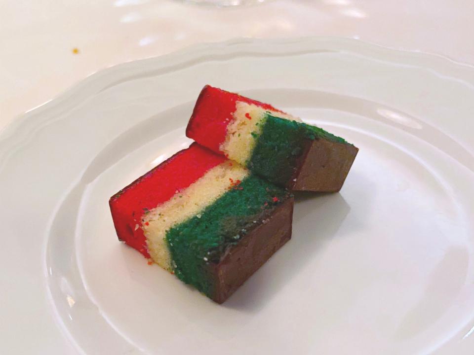 rainbow cookies at Carbone