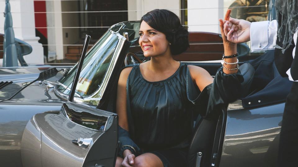 woman using valet car service