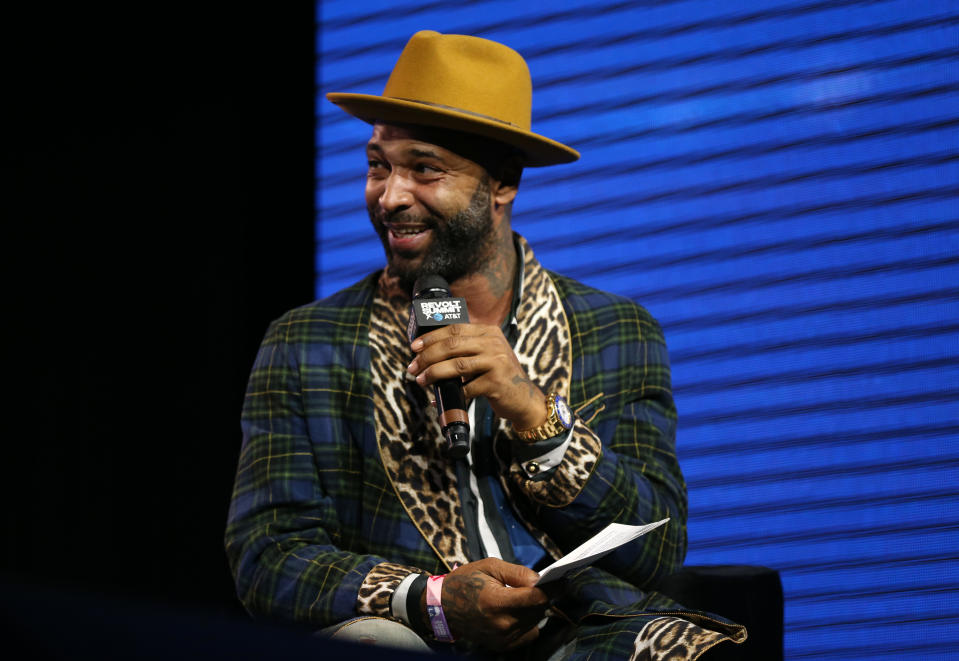 LOS ANGELES, CALIFORNIA – OCTOBER 25: Joe Budden speaks onstage at the REVOLT X AT&T 3-Day Summit In Los Angeles – Day 1 at Magic Box on October 25, 2019 in Los Angeles, California. (Photo by Phillip Faraone/Getty Images for REVOLT)