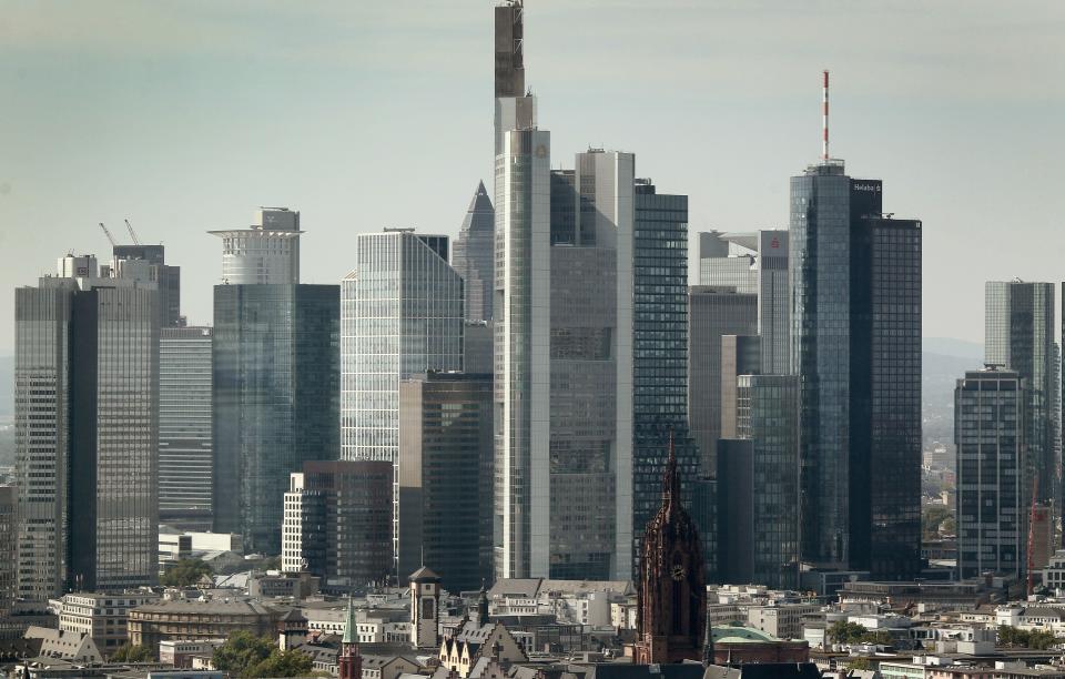 The Skyline of Frankfurt is pictured from the 27th floor of the European Central Bank in Frankfurt am Main, Germany, on September 14, 2020. (Photo by Daniel ROLAND / AFP) (Photo by DANIEL ROLAND/AFP via Getty Images)