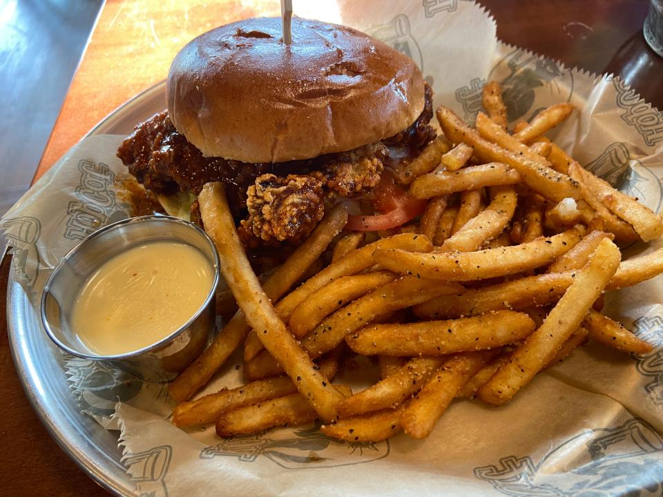 Nashville Hot Chicken sandwich at HopCat Livonia.