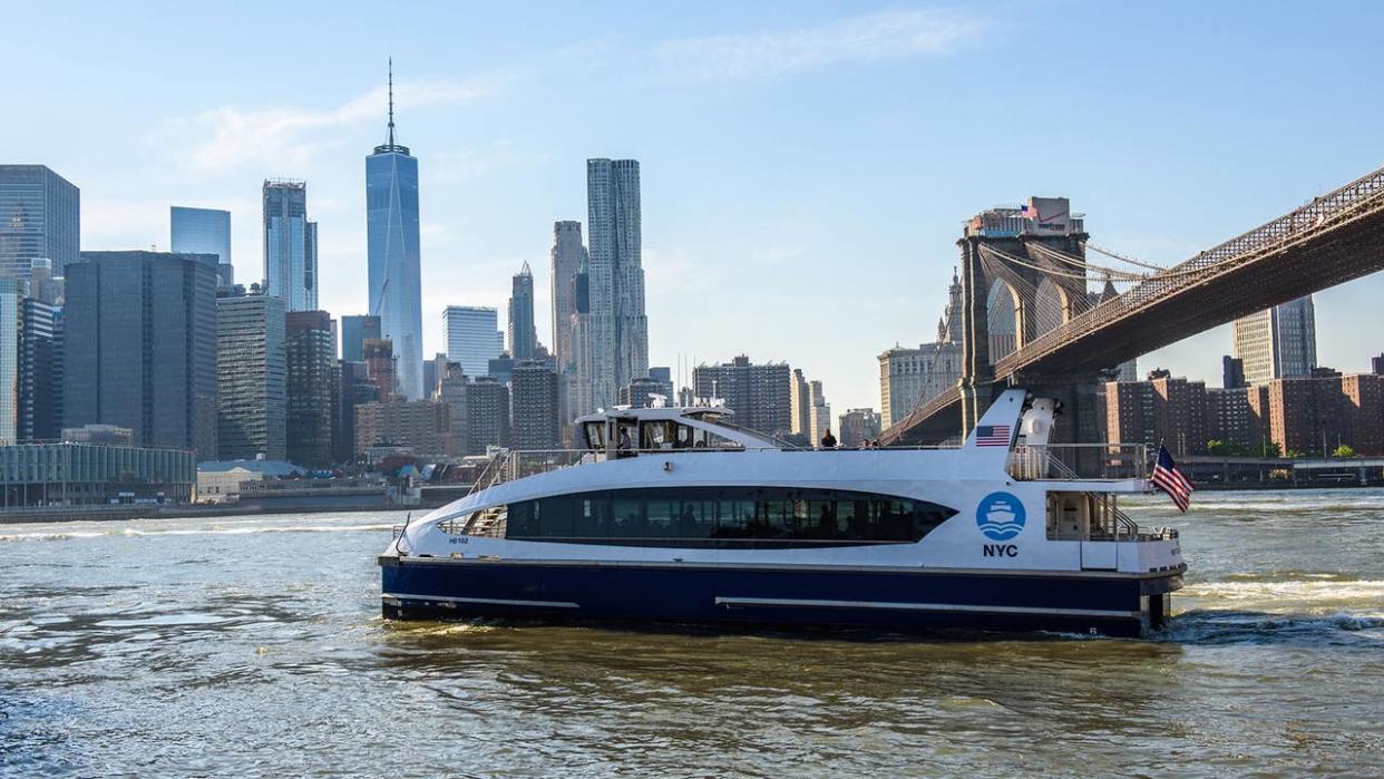 <div>NYC Ferry boat on the East River. (NYC Ferry/EDC file)</div> <strong>(NYC Ferry)</strong>