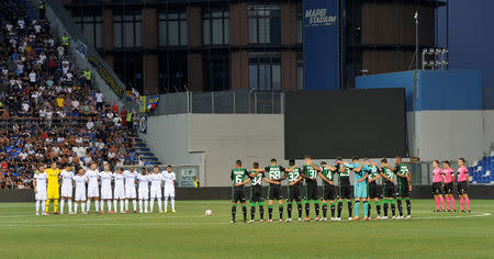 Soccer Football - Serie A - U.S Sassuolo v Inter Milan - Mapei Stadium – Citta del Tricolore, Reggio Emilia, Italy - August 19, 2018 General view during a minute's silence before the match REUTERS/Jenenifer Lorenzini