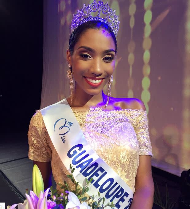 <p>Johane Matignon est Miss Guadeloupe. Âgée de 18 ans, elle est étudiante en droit.<br> Crédit photo : Twitter Miss France </p>