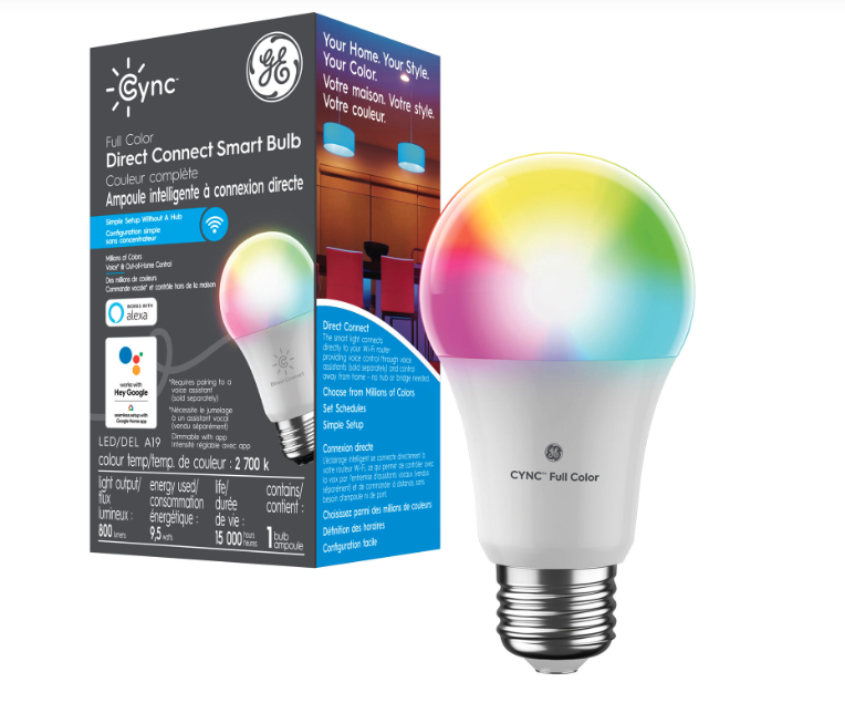 GE Cync A19 Smart LED Light Bulb. Image via Best Buy.