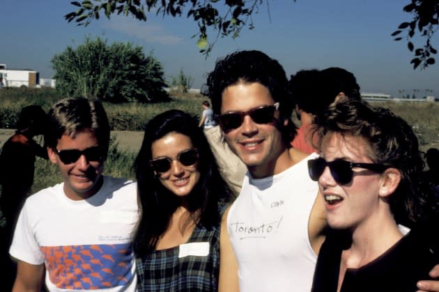 Emilio Estevez, Demi Moore, Rob Lowe and Melissa Gilbert  - Credit: Ron Galella/Ron Galella Collection/Getty Images