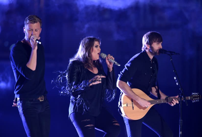 Charles Kelley, left, Hillary Scott, and Dave Haywood of Lady Antebellum