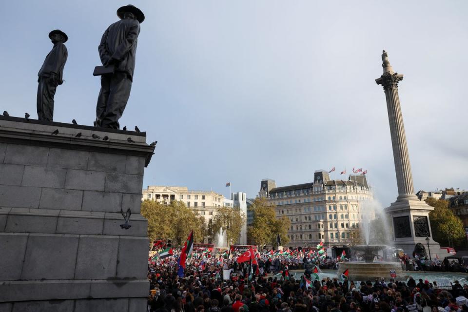 Hundreds staged a sit-in at Trafalgar Square (Reuters)