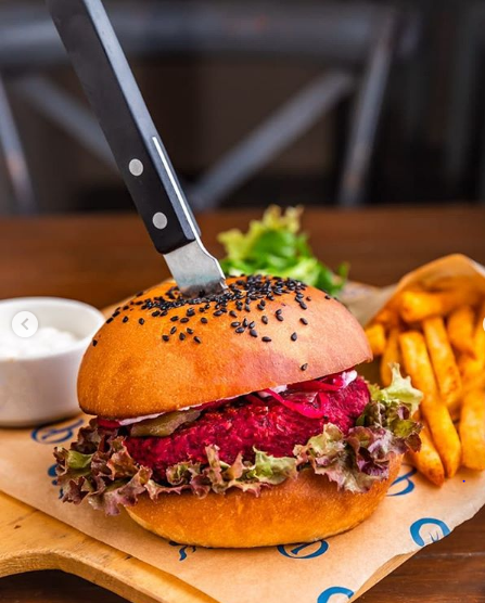 Beetroot Vegan Burger: Courtesy Out of the Blue