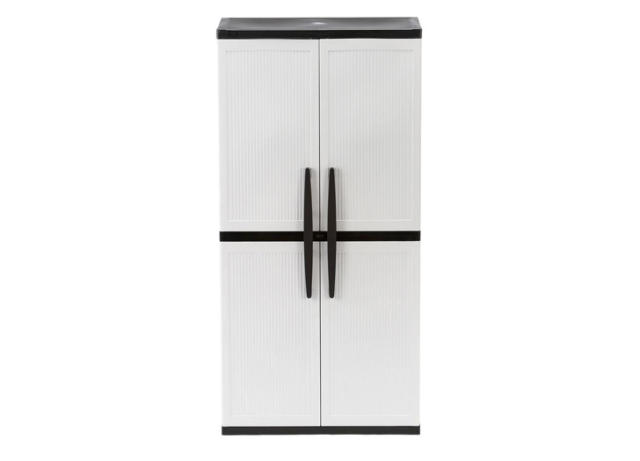 Plastic Storage Cabinet With Doors and Shelves –