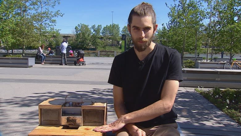 With a tiny knife forged from a nail, this Calgary artist cooks up miniature meals for free