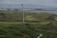 A general view of Royal Portrush golf course as golfers compete in the first round of the British Open Golf Championships at Royal Portrush in Northern Ireland, Thursday, July 18, 2019.(AP Photo/Matt Dunham)