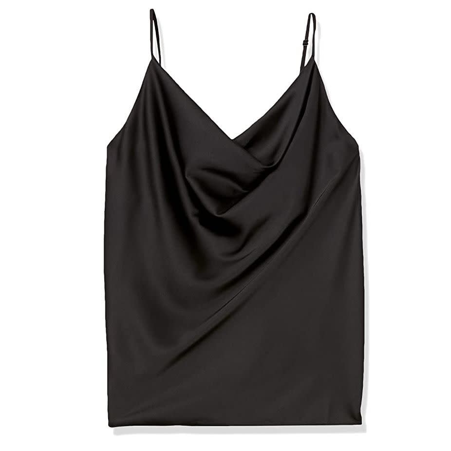 2) Christy Cowl Neck Cami Silky Stretch Top