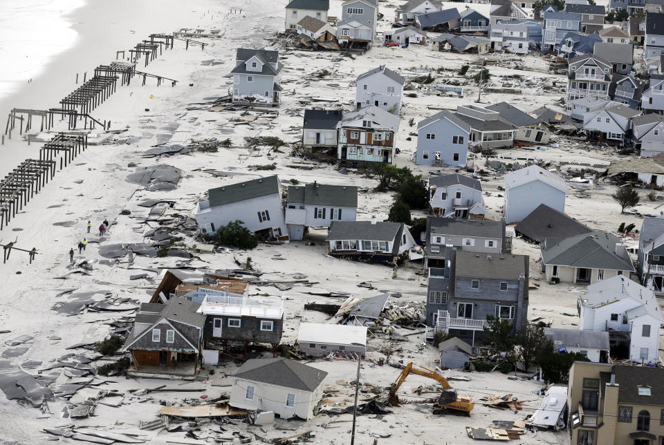 This Oct. 31, 2012, aerial photo shows destruction in the wake of Superstorm Sandy in New Jersey. (Photo: ASSOCIATED PRESS)