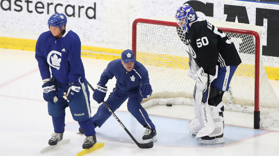 The Toronto Maple Leafs have reportedly parted ways with their goaltending coach after seven seasons.  (Getty)