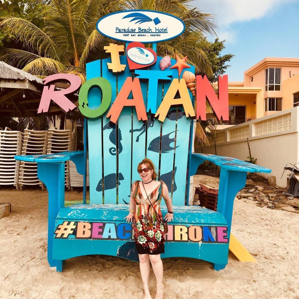 Piazza celebrating her 40th birthday on Roatan Island in 2018 -- 10 years after her near-death experience. (Photo: Courtesy of LiAnn Piazza)