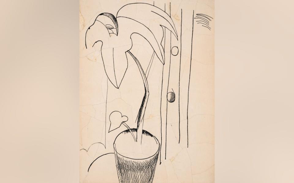 An early pen and ink drawing by Lucian Freud is being offered for sale years after the artist tore it up into 40 pieces.