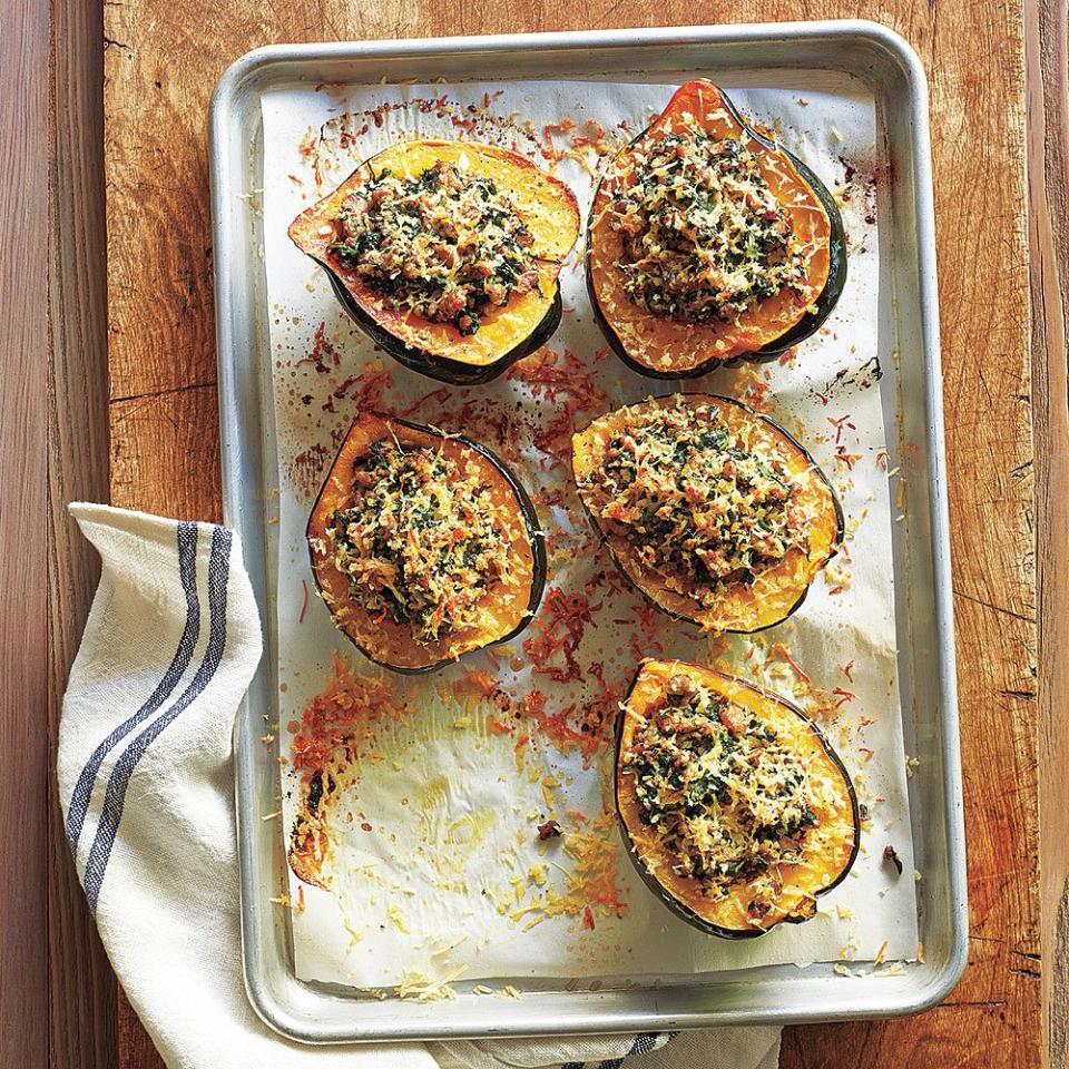 Sausage-Stuffed Acorn Squash 