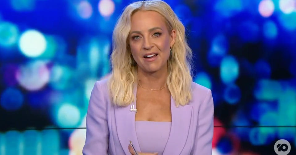 Carrie Bickmore broke down in tears on Tuesday night as she announced she is leaving The Project at the end of the year. Photo: Ten