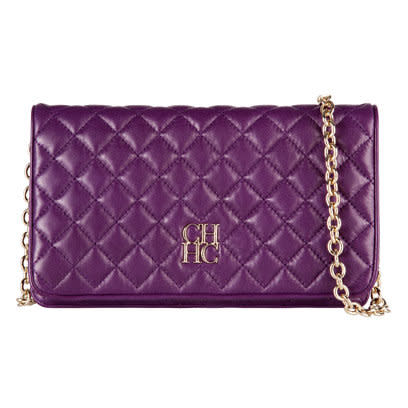 Purple quilted bag by Carolina Herrera