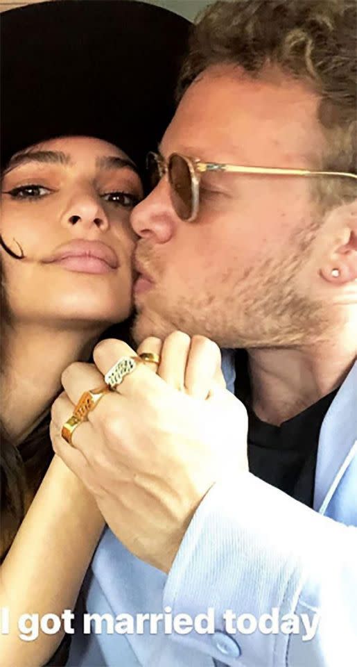 The 27-year-old married Sebastian Bear-McClar in February, after reportedly only dating for a matter of weeks. Photo: Instagram/Emrata