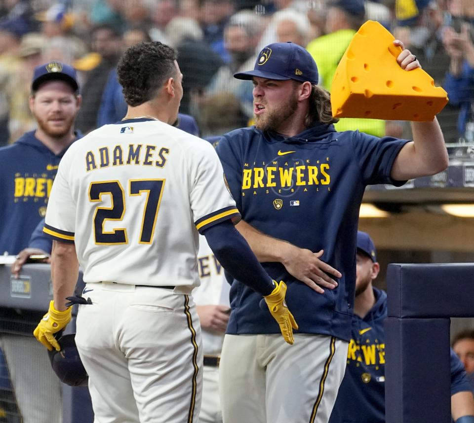 A big decision for the Brewers this offseason is whether to keep Corbin Burnes (right) and Willy Adames or trade one or both of them.