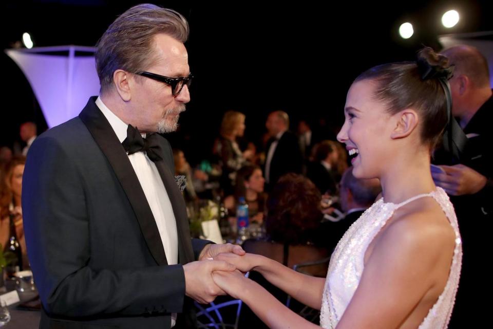 Nice to meet you: Gary Oldman and Millie Bobby Brown (Getty Images for Turner Image)