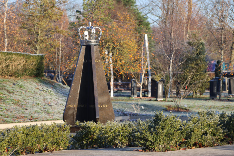 The memorial to those who completed National Service at the National Memorial Arboretum (National Memorial Arboretum/PA)