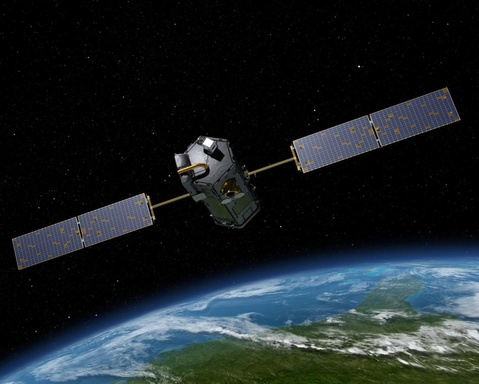 NASA's Orbiting Carbon Observatory (OCO-2) satellite can make precise measurements of global atmospheric carbon dioxide (CO2) from space (NASA/JPL-Caltech)