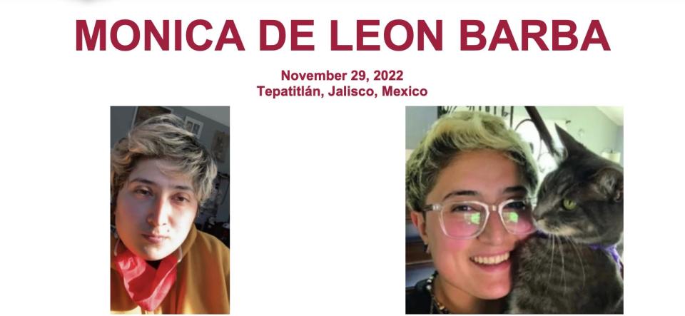 The FBI says that Monica de Leon Barba was kidnapped in Mexico in November 2022.