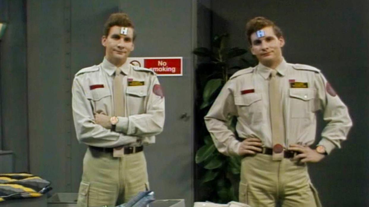 Chris Barrie played double duty in the Red Dwarf episode Me2. (BBC)