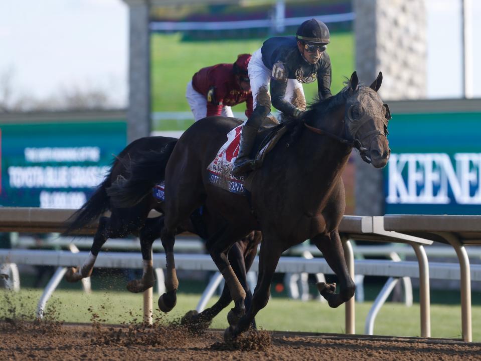 Sierra Leone, ridden by Tyler Gaffalione, won the 100th Running of The Toyota Blue Grass at Keeneland Saturday afternoon. .
April 6, 2024