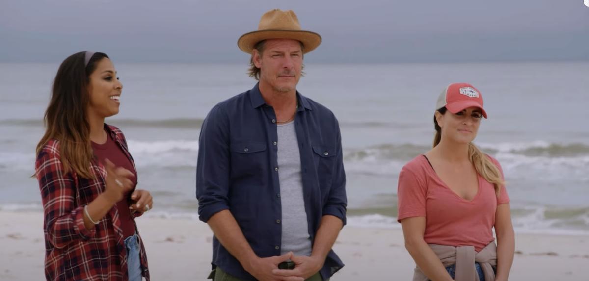 Zac and Evie on the beach. From New episode, Battle lines.