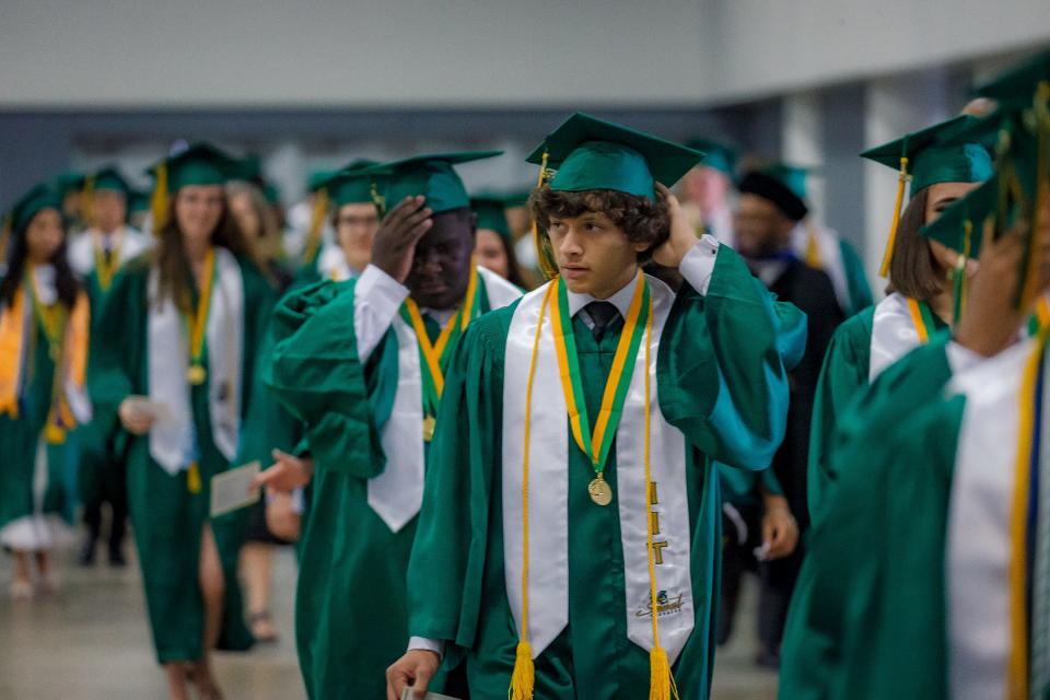 Suncoast High School graduates attend ceremonies at the South Florida Fairgrounds in May.