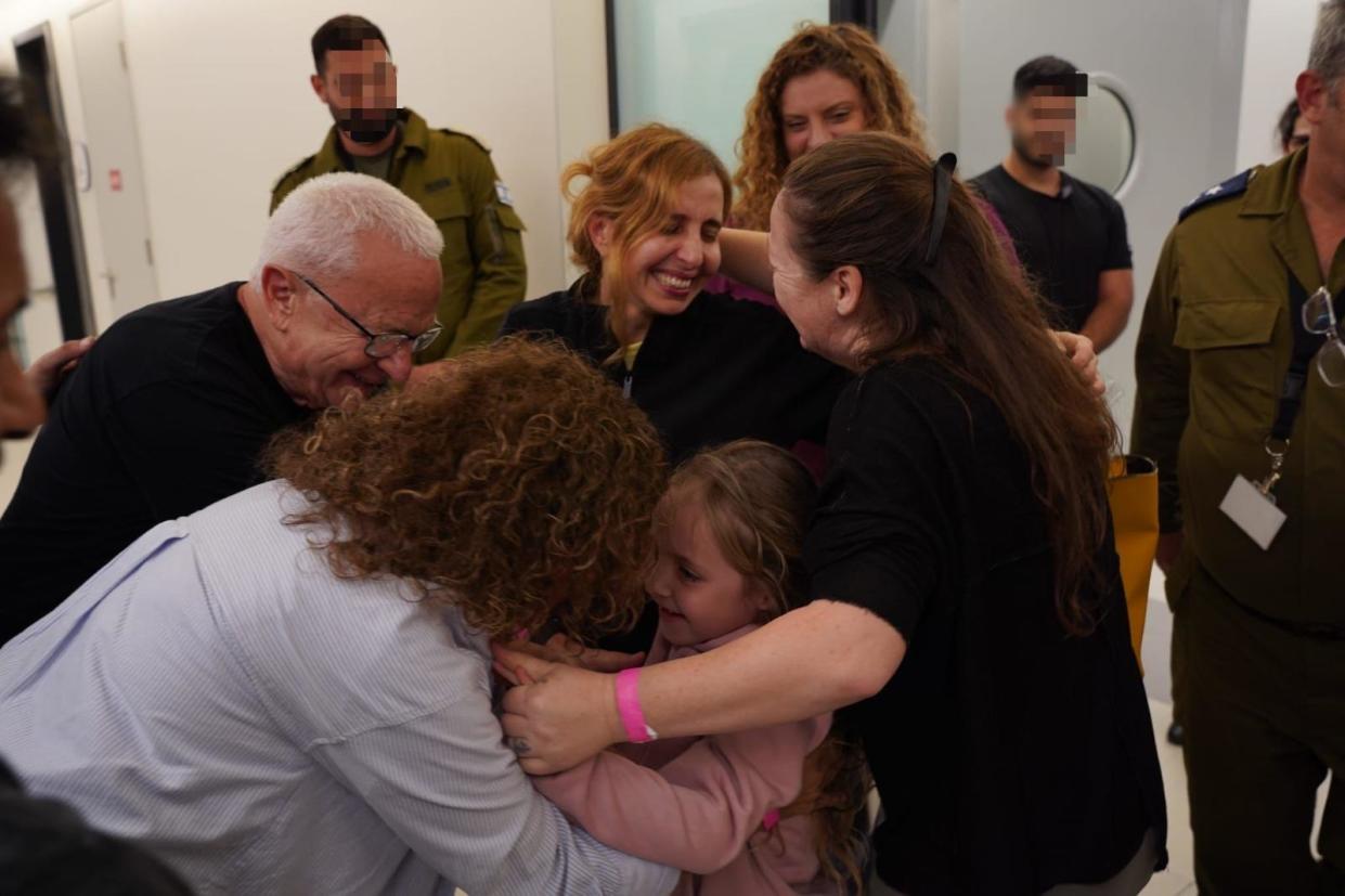 Released hostages in Israel. / Credit: IDF Spokesperson, courtesy of the families