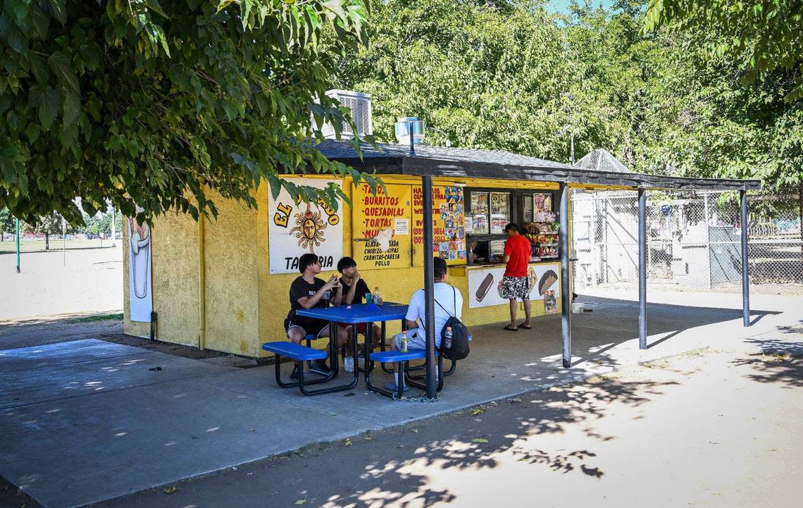 The El Dorado Taqueria is a long-time snack shack known to Calwa residents at Calwa Park south of Fresno.