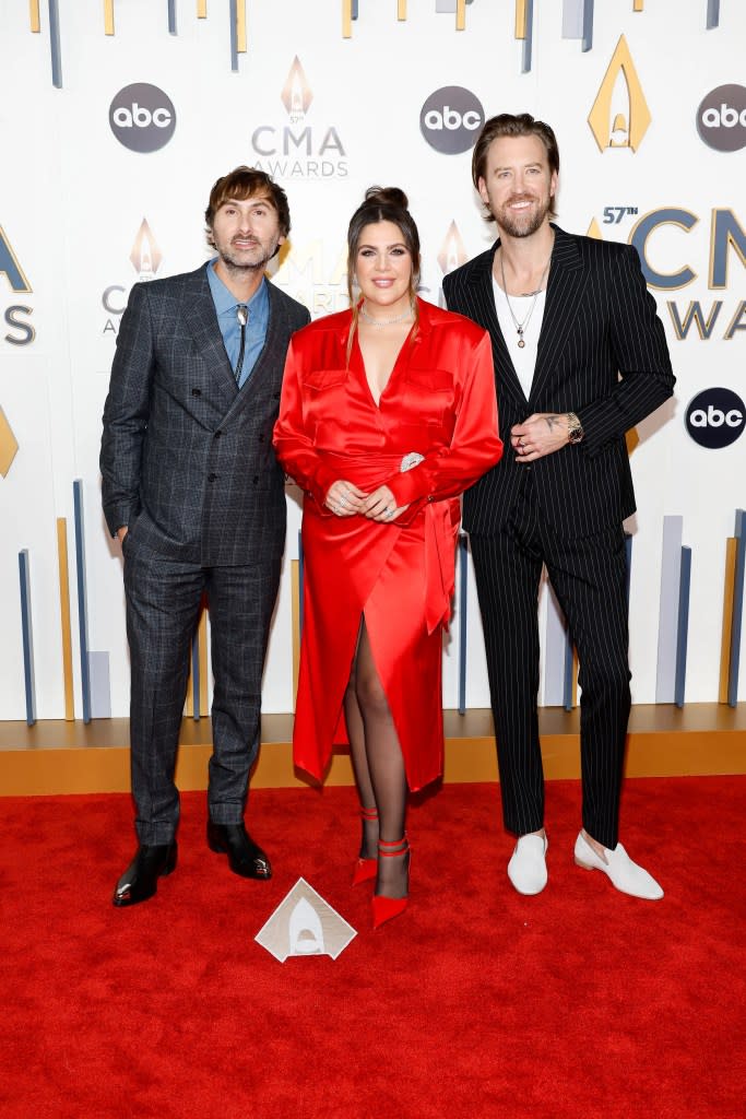 Dave Haywood, Hillary Scott, and Charles Kelley of Lady A, CMA Awards 2023