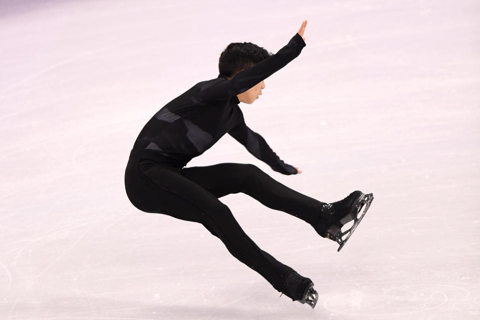 <p>Nathan Chen of the United States competes in the Figure Skating Team Event – Men’s Single Skating Short Program during the PyeongChang 2018 Winter Olympic Games at Gangneung Ice Arena on February 9, 2018 in Gangneung, South Korea. (Photo by Harry How/Getty Images) </p>