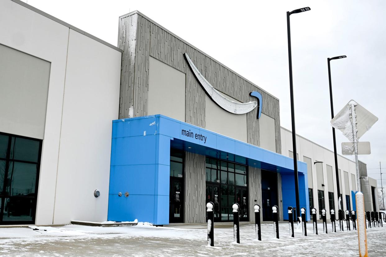 The Amazon fulfillment center on Wednesday, Jan. 10, 2024, in Delta Township.